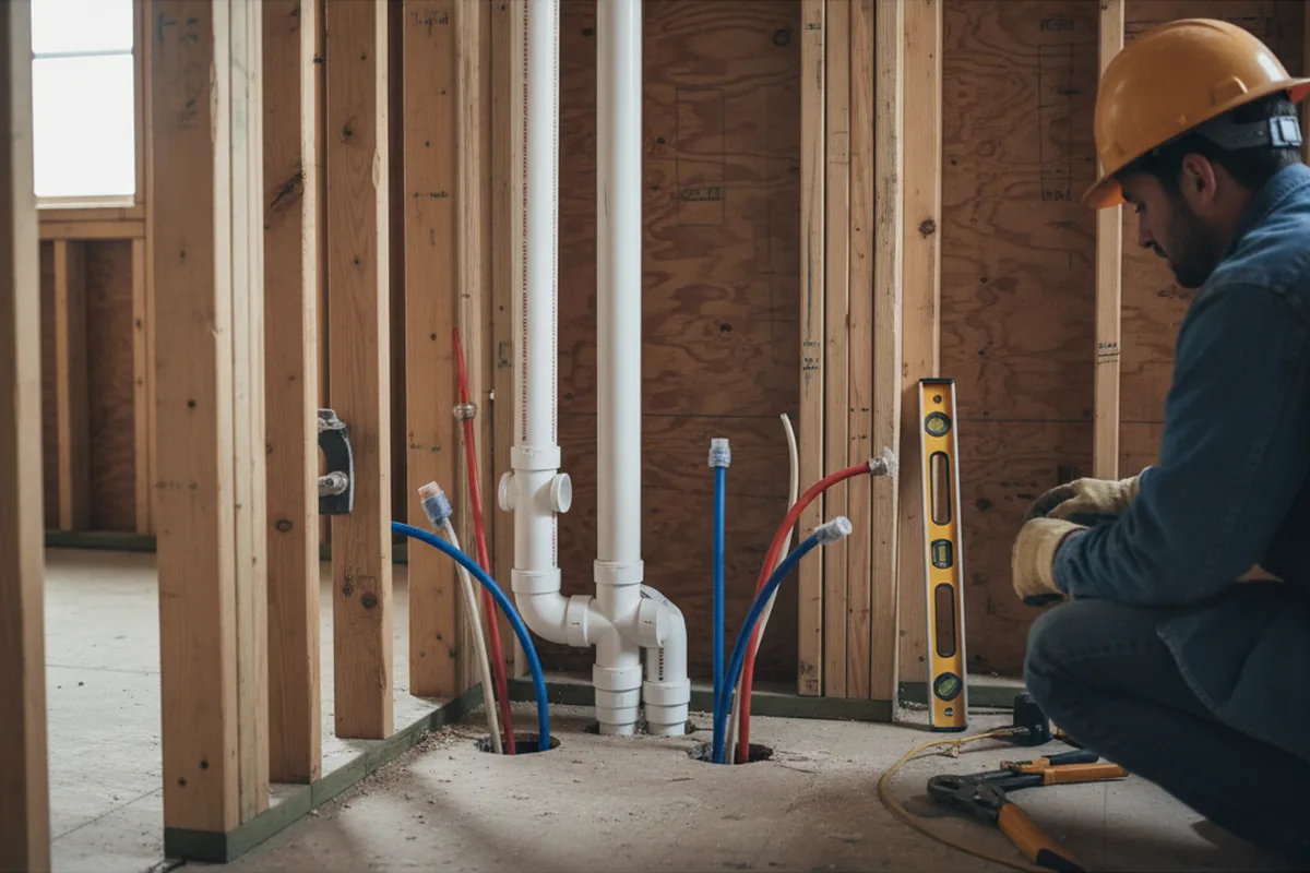 Drain and supply rough-in during Garbage Disposal Repair in Alamo